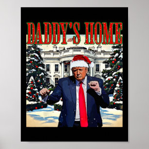 Pappor Hem Jul Edition Vita huset Trump D Poster