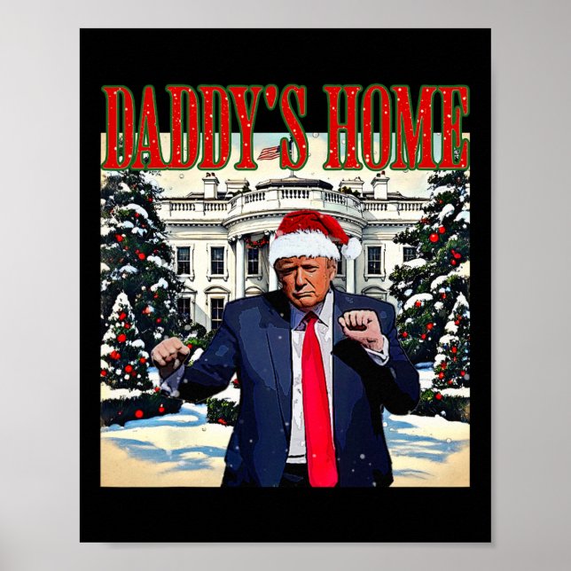 Pappor Hem Jul Edition Vita huset Trump D Poster (Framsidan)