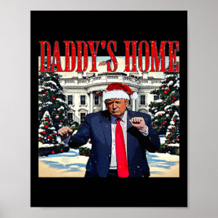 Pappor Hem Jul Edition Vita huset Trump D Poster