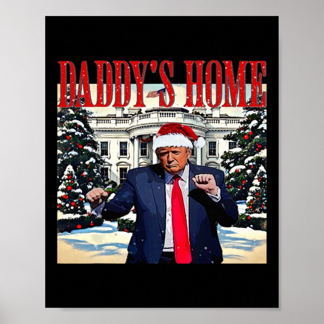 Pappor Hem Jul Edition Vita huset Trump D Poster (Framsidan)