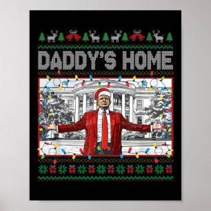 Pappor Home Funy Santa Trump God Jul Swea Poster