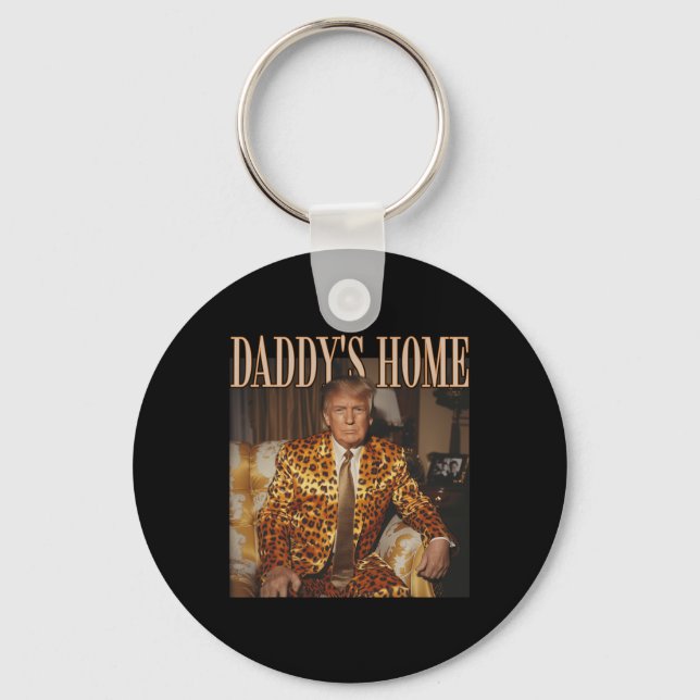 Pappor Home Trump Trump 2024 Leopard Funny Nyckelring (Framsida)