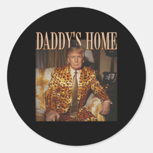Pappor Home Trump Trump 2024 Leopard Funny Runt Klistermärke