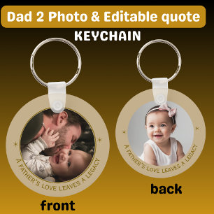 Pappor Kärlek 2 Photo Anpassningsbar Quote Nyckelring