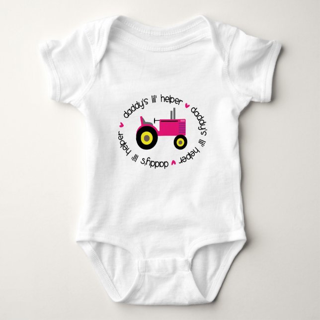 Pappor Lil Helper Tractor Girl Tee Shirt (Framsida)
