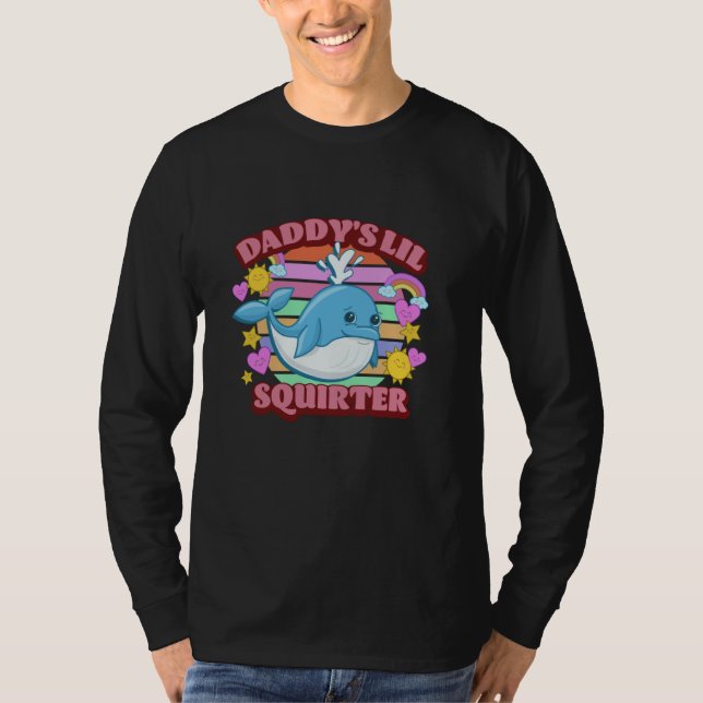 Pappor Lil Squirter Whale InLämplig Funny Adu T Shirt (Framsida)