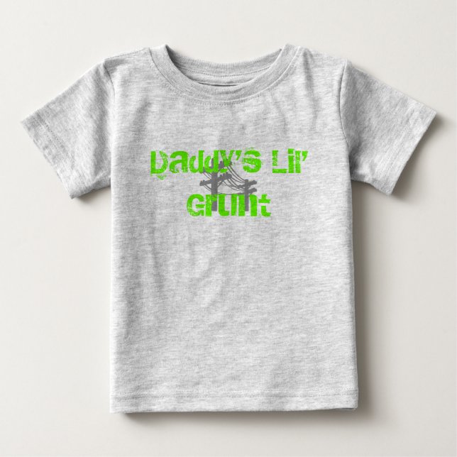Pappor Lil'Grunt-Organic Creeper-GRÖNT Tee Shirt (Framsida)