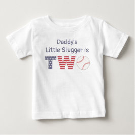 Pappor Lilla Slugger är TWO, Baseball Birdday T Shirt