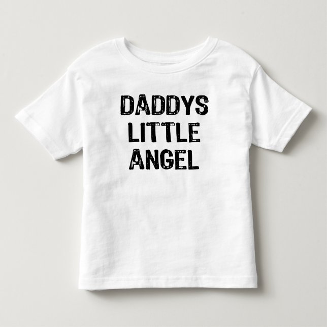 Pappor Little Angel Back Text with Back Vingar Tee Shirt (Framsida)