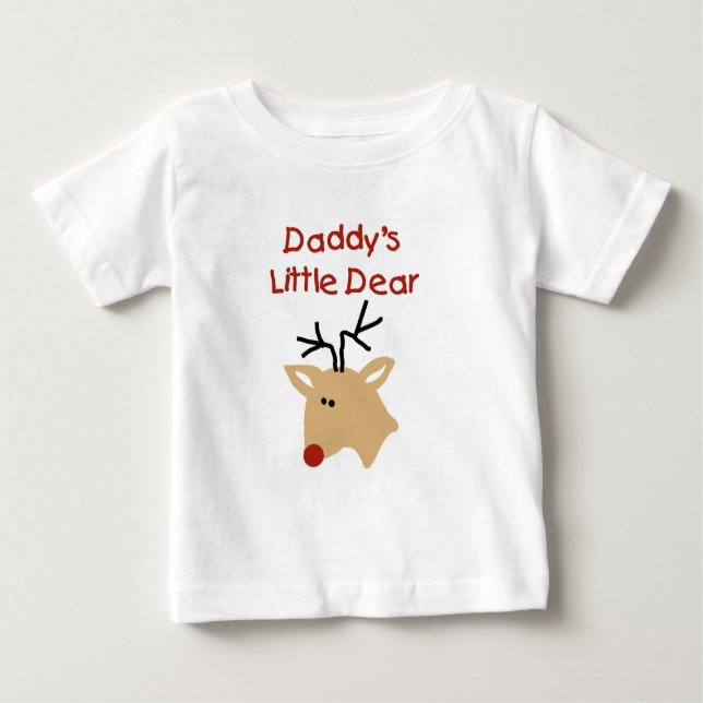 Pappor Little Baby Pappa jul T Shirt (Framsida)