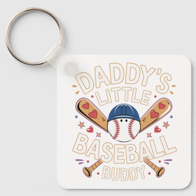 Pappor Little Baseball Buddy Graphic Nyckelring (Framsida)