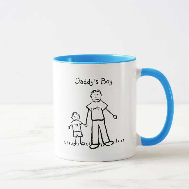 Pappor Little Boy Teckning Bild Mugg (anpassad) (Höger)