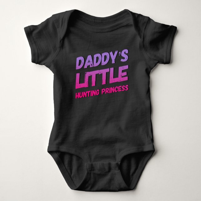 Pappor Little Coon Hunting Princess Baby Bodykosty T Shirt (Framsida)