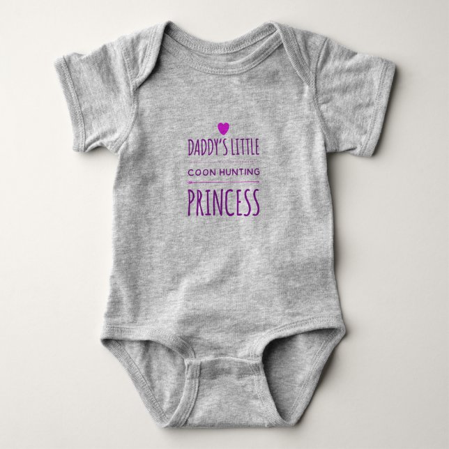 Pappor Little Coon Hunting Princess Baby T Shirt (Framsida)