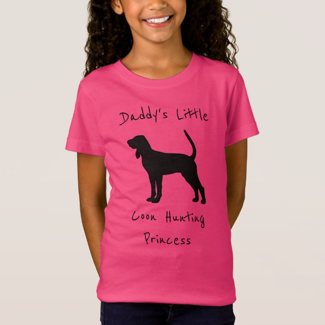 Pappor Little Coon Hunting Princess T Shirt (Framsida)