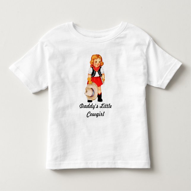 Pappor Little Cowgirl Småbarn T-Shirt (Framsida)
