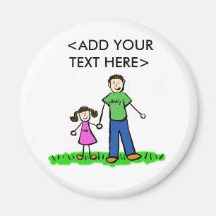 Pappor Little Girl Anpassningsbar Magnet (Brunette