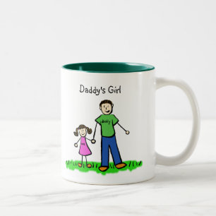 Pappor Little Girl Brunette Mugg (Customize)