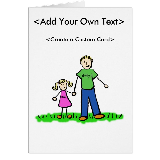 Pappor Little Girl Card (blond) Hälsningskort (Framsidan)