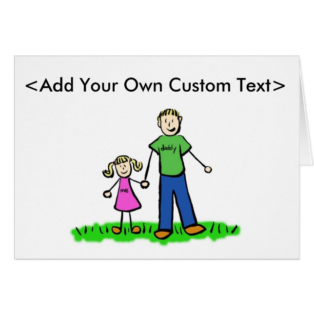 Pappor Little Girl Card (blond) Hälsningskort (Framsidan Horizontal)