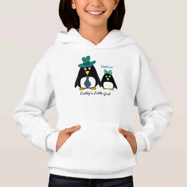 Pappor Little Girl Custom Name jul Hoodie T Shirt (Framsida)