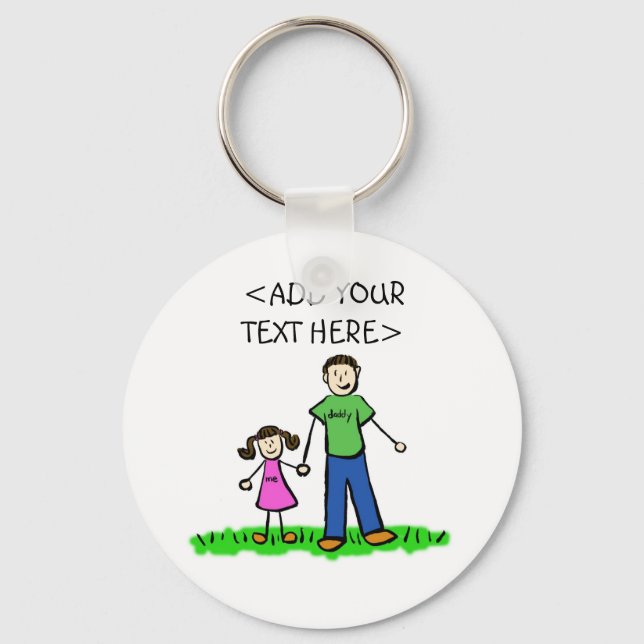 Pappor Little Girl Keychain (Brunette) Nyckelring (Framsida)