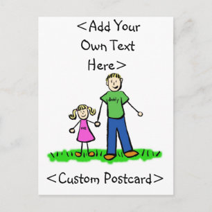Pappor Little Girl Postcard (blond) Inbjudan Vykort