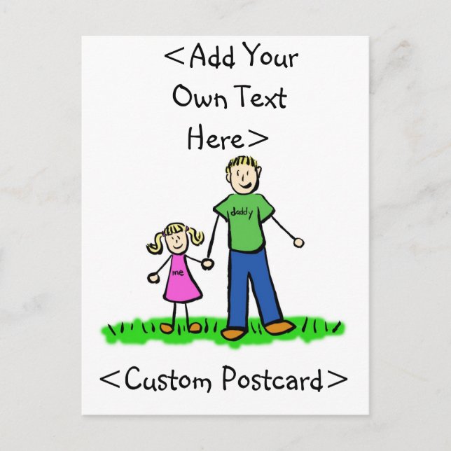 Pappor Little Girl Postcard (blond) Inbjudan Vykort (Framsida)