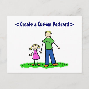 Pappor Little Girl Postcard (blond) Inbjudan Vykort
