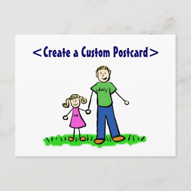 Pappor Little Girl Postcard (blond) Inbjudan Vykort (Framsida)