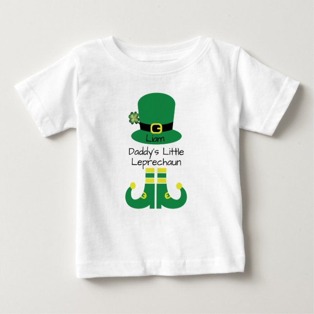 Pappor Little Leprechaun Personlig T Shirt (Framsida)