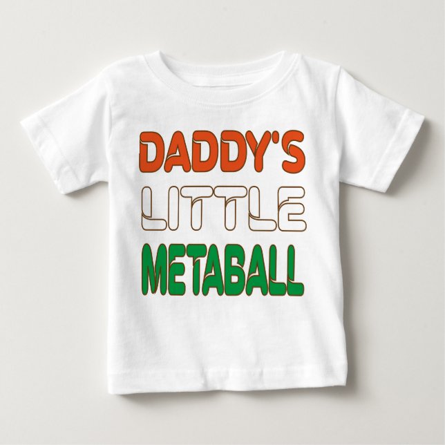 Pappor Little Meatball Funny Italienska Pappa Joke T Shirt (Framsida)