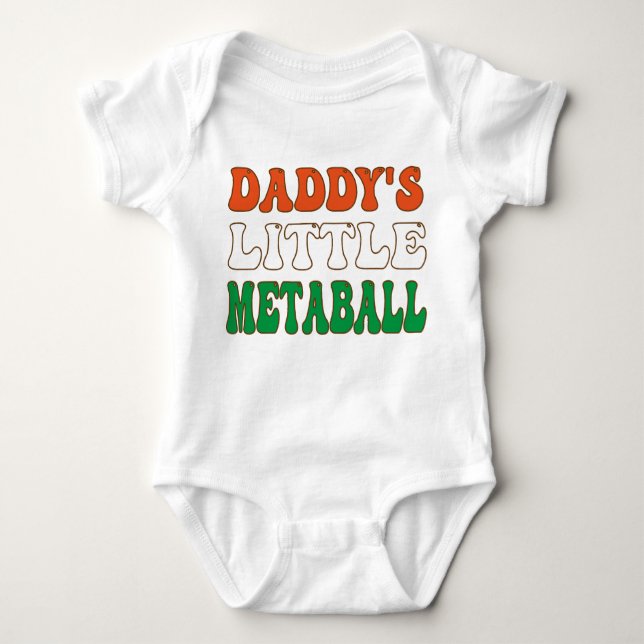 Pappor Little Meatball Funny Italienska Pappa Joke T Shirt (Framsida)