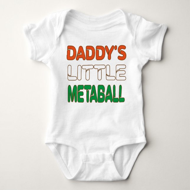 Pappor Little Meatball Funny Italienska Pappa Joke T Shirt (Framsida)