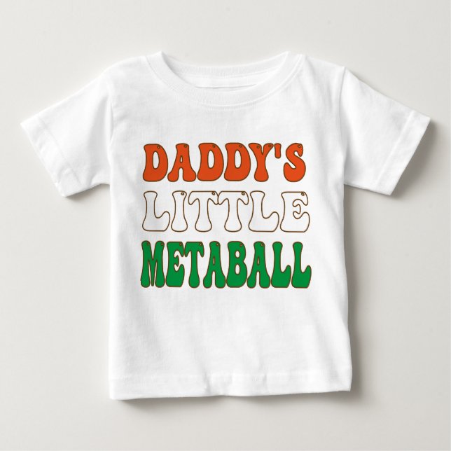 Pappor Little Meatball Funny Italienska Pappa Joke T Shirt (Framsida)