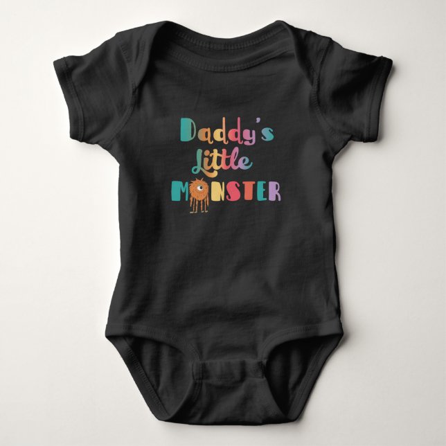 Pappor Little Monster baby bodydress T Shirt (Framsida)