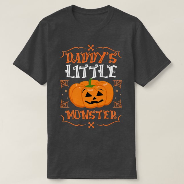 Pappor Little Monster Pumpkin Jack o lantern Daug T Shirt (Design framsida)