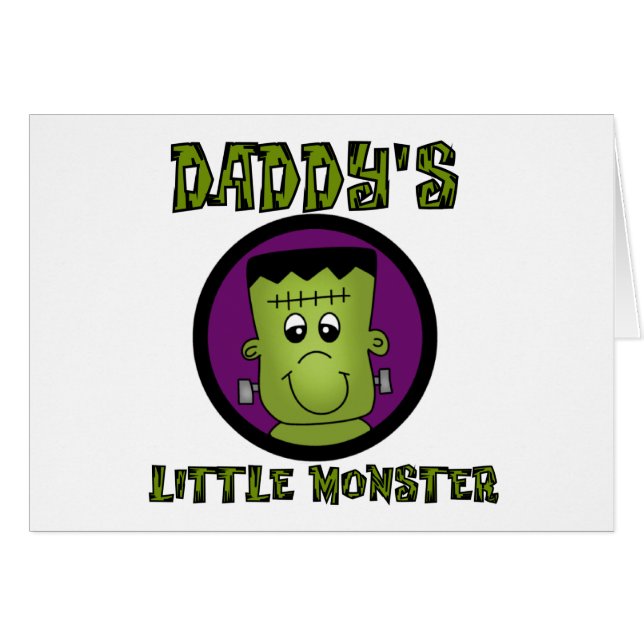 Pappor Little Monster T-shirts and Gifts Hälsningskort (Framsidan Horizontal)