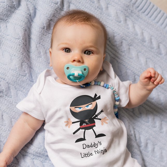 Pappor Little Ninja Tecknad Graphic T-shirt (Daddy's Little Ninja)