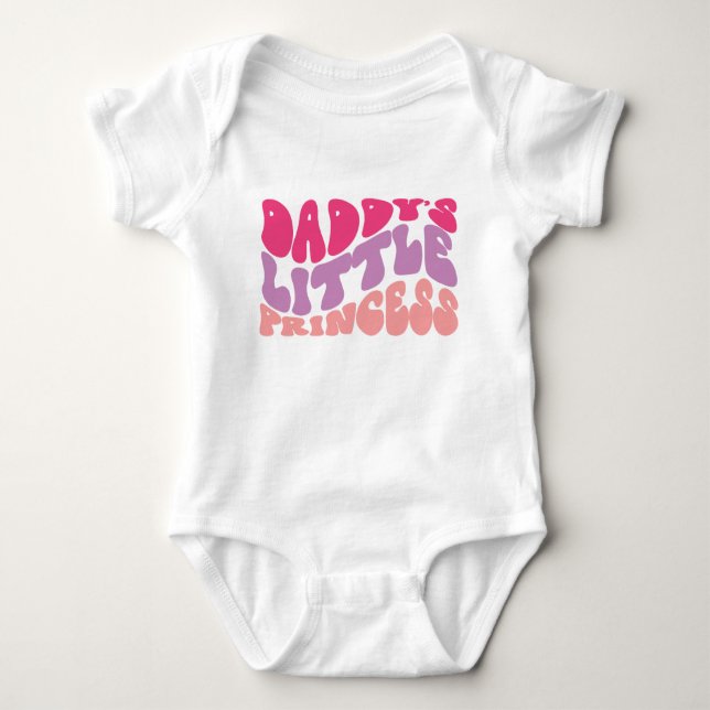 Pappor Little Princess Retro Typography T Shirt (Framsida)