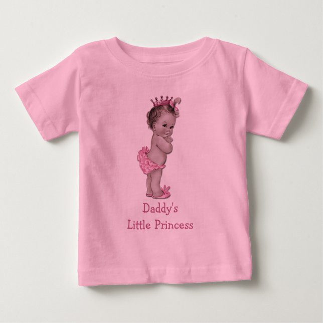 Pappor Little Princess Vintage Baby Tee Shirt (Framsida)