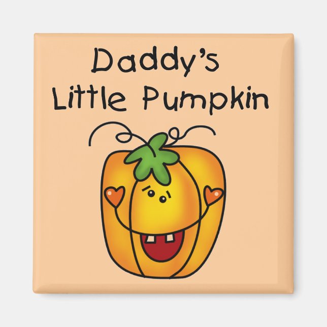 Pappor Little Pumpkin T-shirts och presenter Magnet (Framsidan)