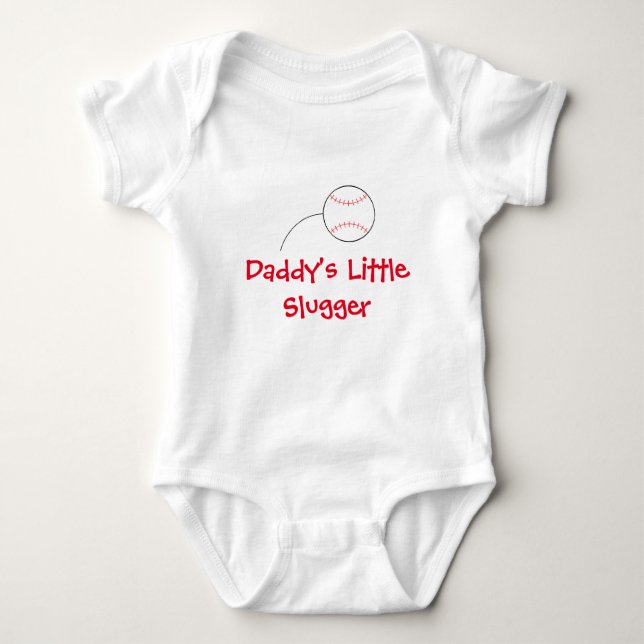 "Pappor Little Slugger" Baby Bodykostym Tee (Framsida)