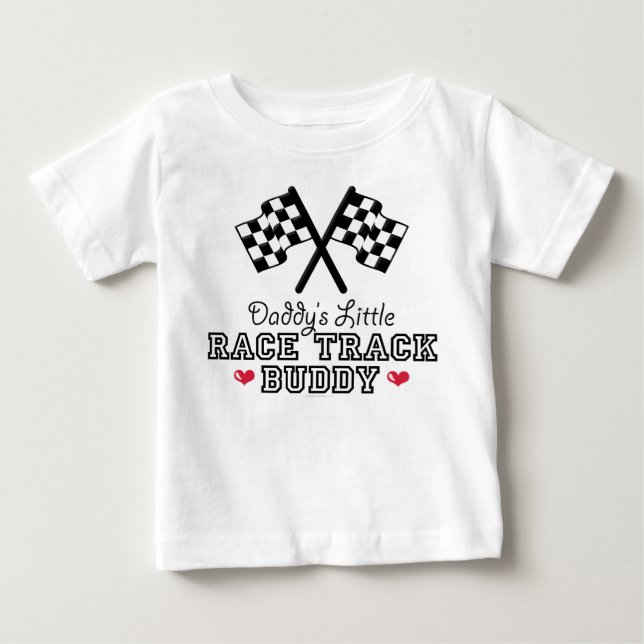 Pappor Little Tävling Track Buddy Baby Långärmad T Tee Shirt (Framsida)