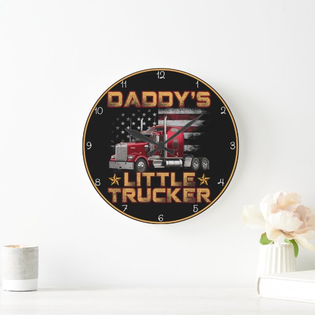 Pappor Little Trucker American Flagga Stor Klocka (Hem)