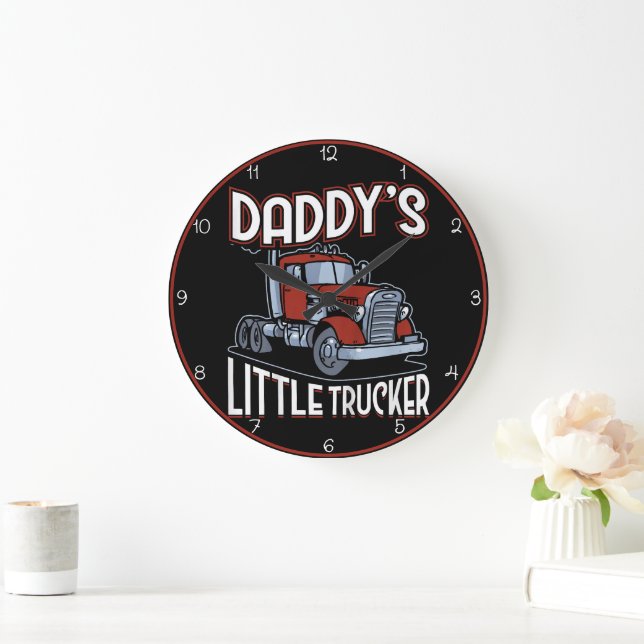 Pappor Little Trucker Red Lastbil Stor Klocka (Hem)