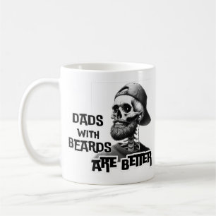 Pappor med skägg är bättre Roliga skelettpappor Kaffemugg