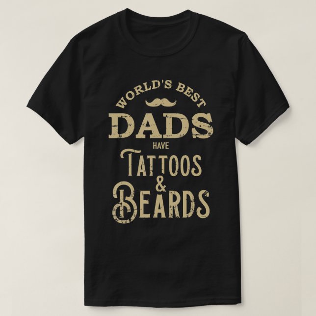 Pappor med tatueringar och skägg t shirt (Design framsida)