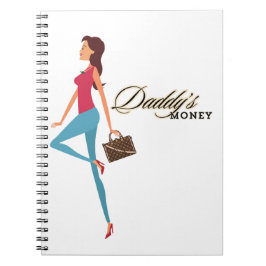 Pappor Money, Cute & Sassy Teenage Girl, Funny Anteckningsbok