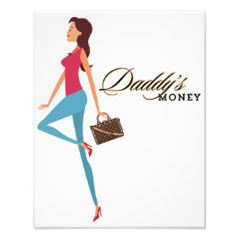Pappor Money, Cute & Sassy Teenage Girl, Funny Fototryck